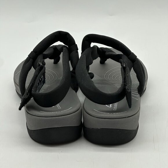 Clarks Cloudsteppers Arla Nicole Black Strappy Thong Sandals Women's Size 9M - Picture 5 of 9